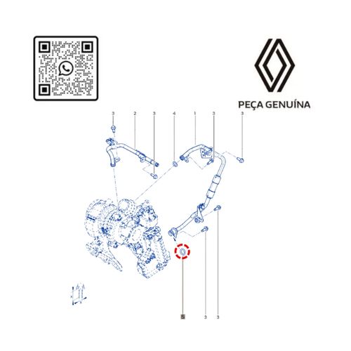 RN 47902R 310847902R ANEL DE VEDA€AO DO TUBO DE REFRIGERA€AO TURBINA 1.0 12V H5D - 3